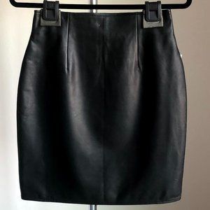 Vakko Sport - Black Leather Skirt - Size 4 - NWT